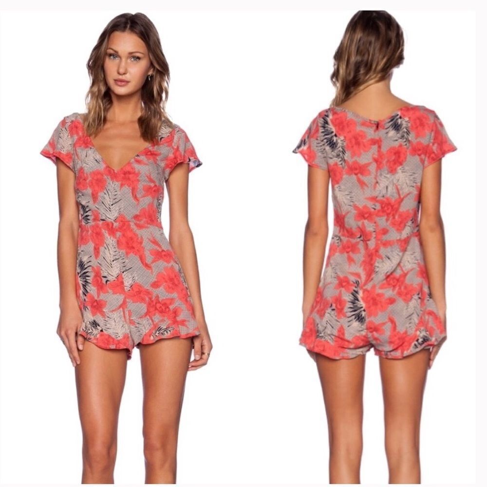For Love & Lemons Mai Tai Floral Romper XS